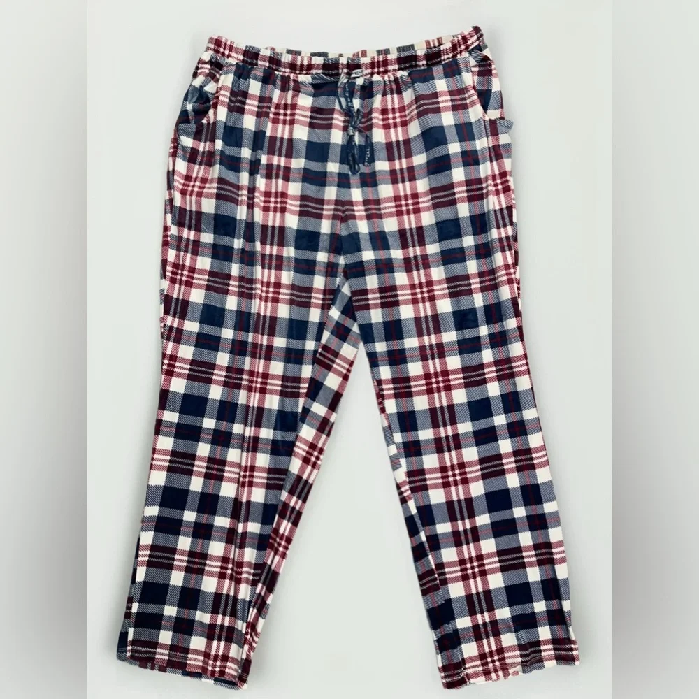 Like New Muk Luks silky velour stretch plaid pajama pants 2X - Picture 4 of 11